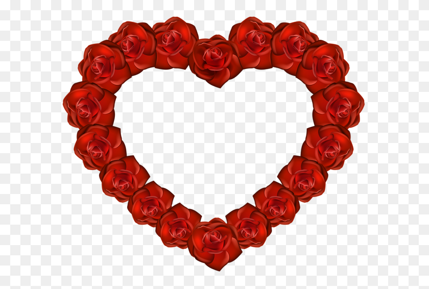 600x506 Rose Heart Png Transparent Clip - Flower Heart Clipart