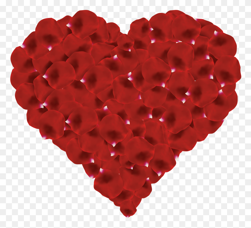 6000x5413 Rose Petals Heart Transparent Clip Art Gallery - Rose Petal Clipart