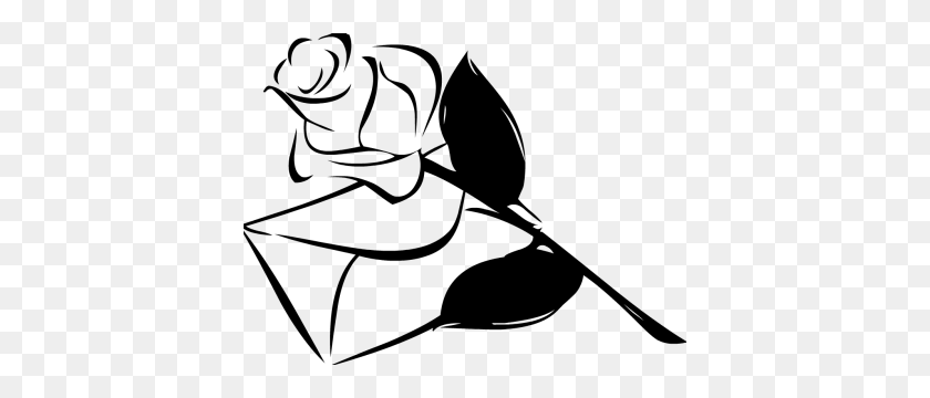 400x300 Rose Silhouette Cliparts - Beauty And The Beast Clipart Rose