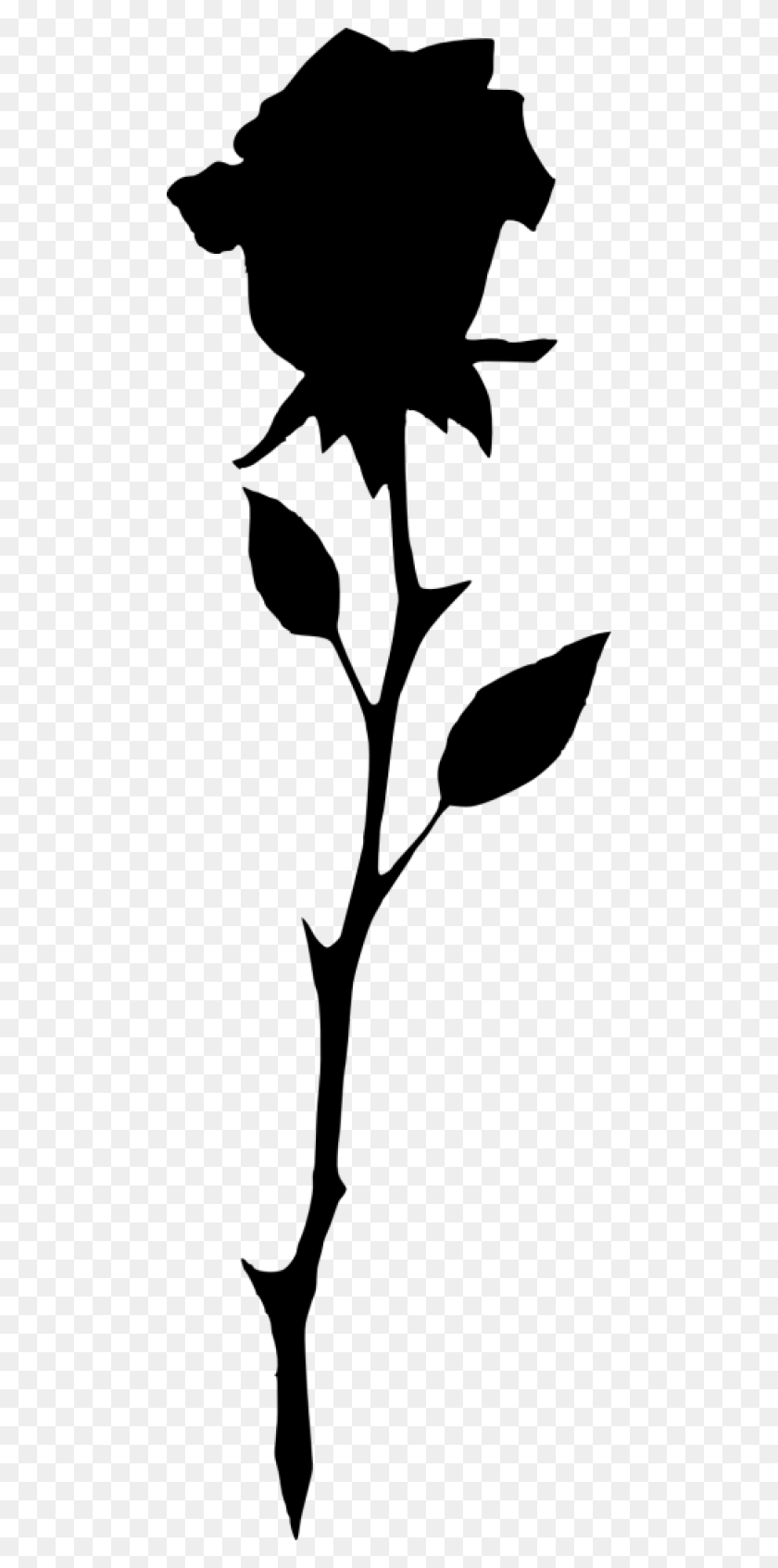 480x1633 Rose Silhouette Png - Rose Silhouette PNG