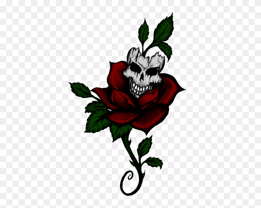 423x608 Rose Tattoo Png Picture - Rose Frame PNG