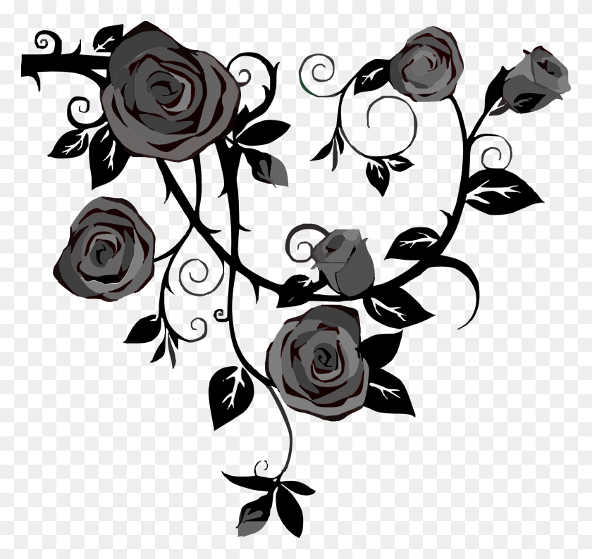 1920x1809 Rose Vine Drawing Thorns, Spines, And Prickles Clip Art - Black Rose PNG