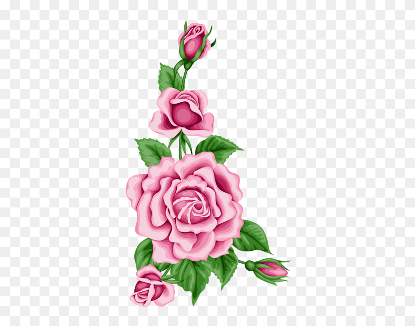 358x600 Roses Flowers, Clip Art And Vintage - Pink Rose Clipart