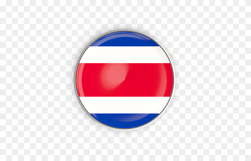 640x480 Round Button With Metal Frame Illustration Of Flag Of Costa Rica - Metal Frame PNG