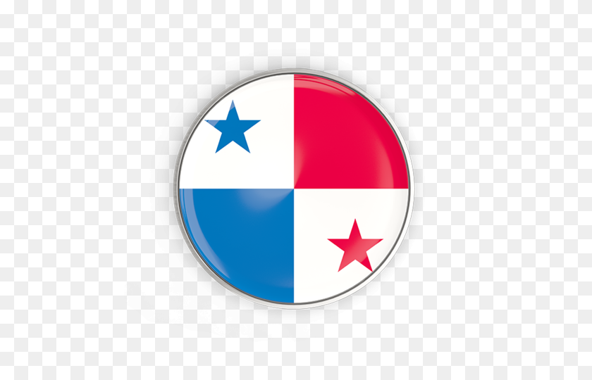640x480 Round Button With Metal Frame Illustration Of Flag Of Panama - Panama Flag PNG