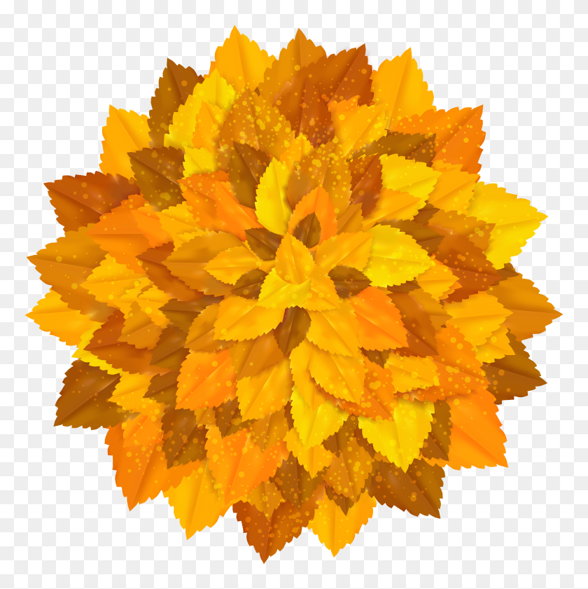3990x4000 Round Decoration With Autumn Leaves Png Clipart Gallery - Marigold PNG