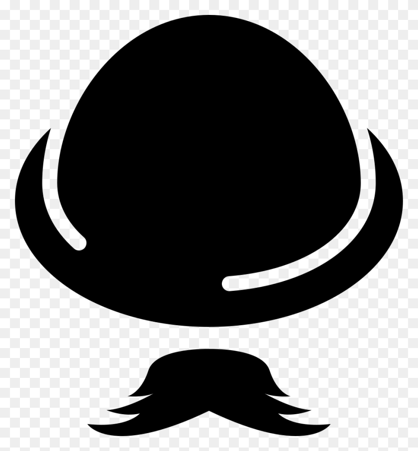 902x980 Round Fedora Hat With Moustache Png Icon Free Download - Cop Hat PNG