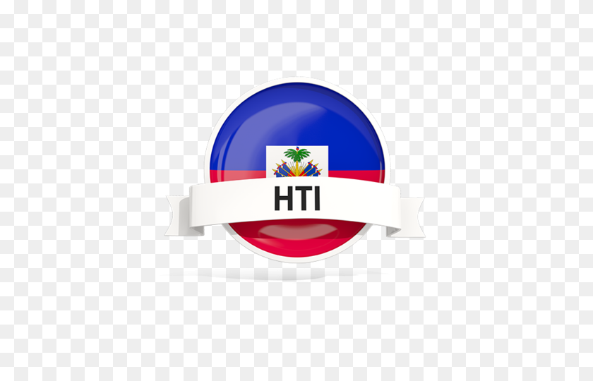 640x480 Round Flag With Banner Illustration Of Flag Of Haiti - Haiti Flag PNG