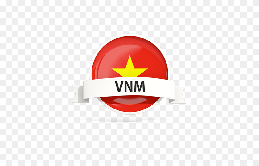 640x480 Round Flag With Banner Illustration Of Flag Of Vietnam - Vietnam Flag PNG