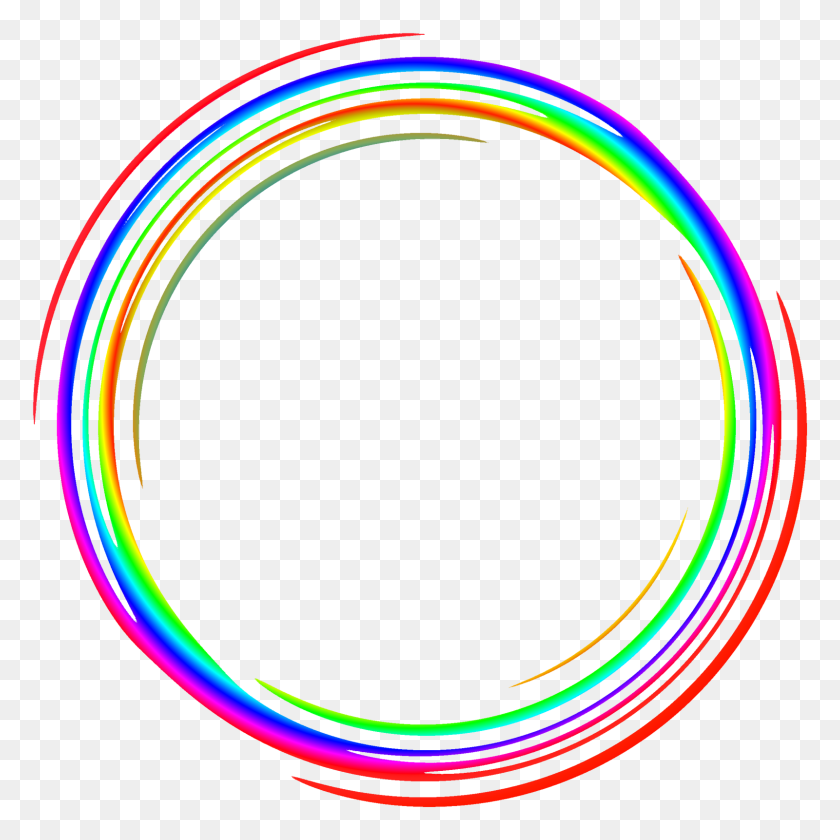 1600x1600 Round Frames Frame Border Borders Colorful Rainbow - Round Frame PNG