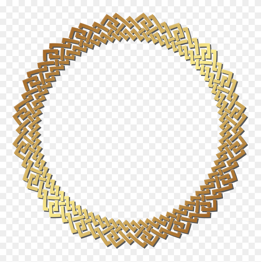 7979x8000 Round Golden Border Frame Transparent Png Clip Gallery - Chain Link Clipart