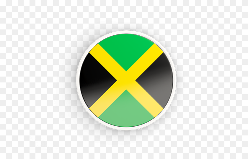 640x480 Icono Redondo Con Marco Blanco Ilustración De La Bandera De Jamaica - Bandera De Jamaica Png