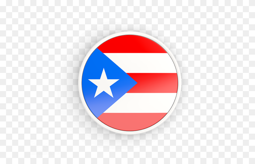 640x480 Круглый Значок С Белой Рамкой Иллюстрации Флага Пуэрто-Рико - Флаг Пуэрто-Рико Png