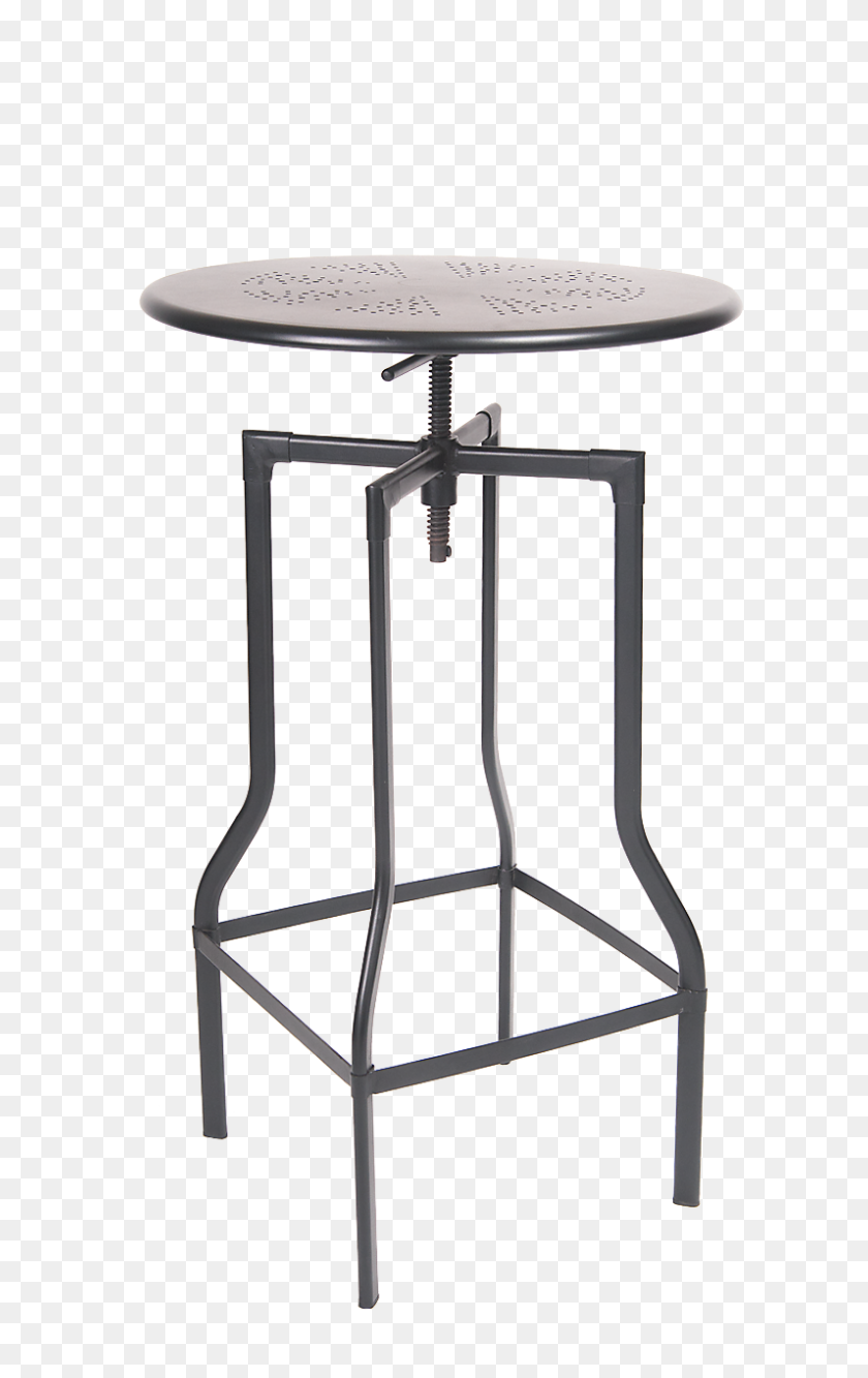 796x1300 Round Indoor Steel Table In Black Finish - Round Table PNG