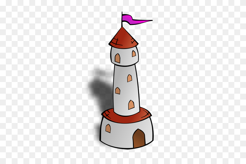 500x500 Round Tower With Flag Vector - Observatory Clipart