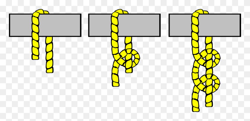 1685x750 Round Turn And Two Half Hitches Half Hitch Knot Rope Free - Turn Clipart