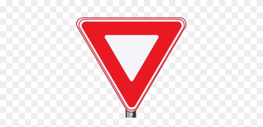 381x345 Roundabout Signage - Yield Sign Clip Art