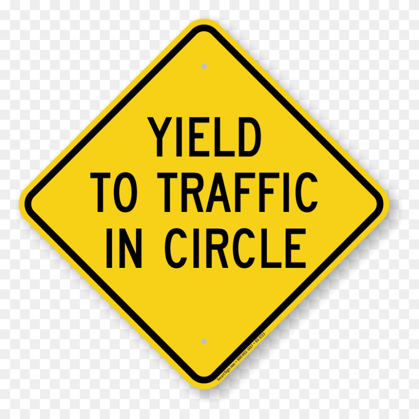 800x800 Roundabout Signs - Yield Sign PNG