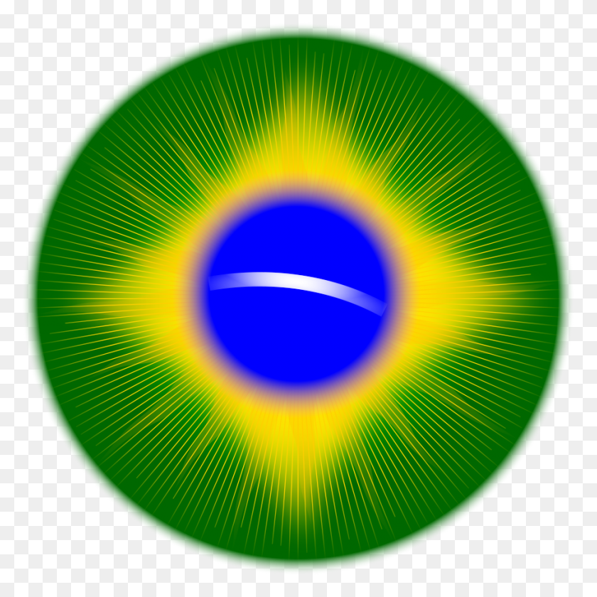 900x900 Rounded Brazil Flag Png Clip Arts For Web - Brazil PNG