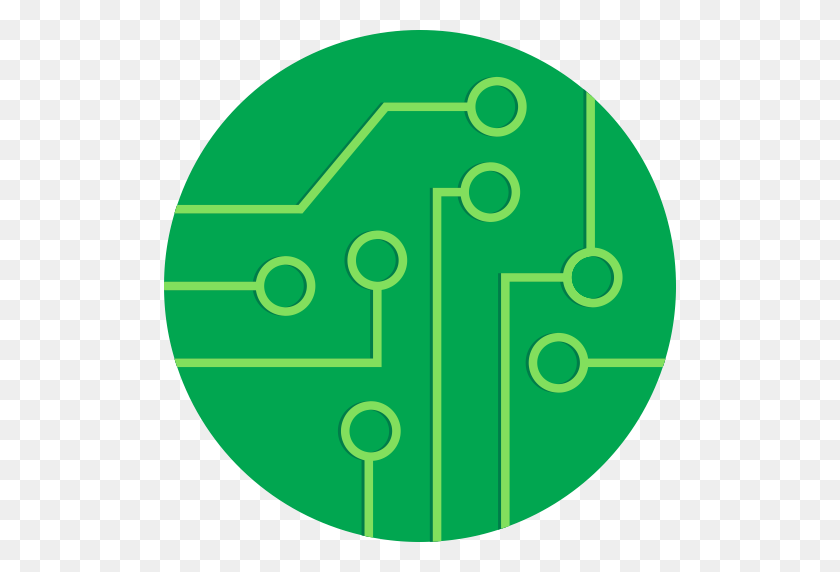 512x512 Rounded, Circuit, Board Icon Free Of Round Varieties - Circuit Board PNG