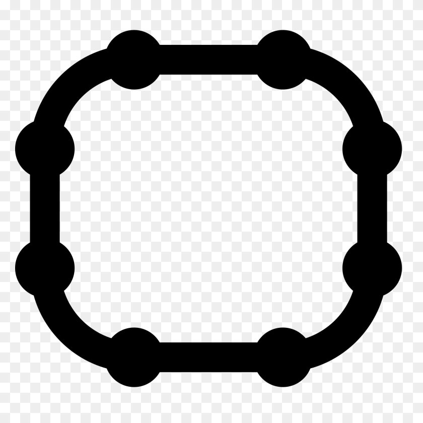 1600x1600 Rounded Rectangle Stroked Icon - Round Border PNG