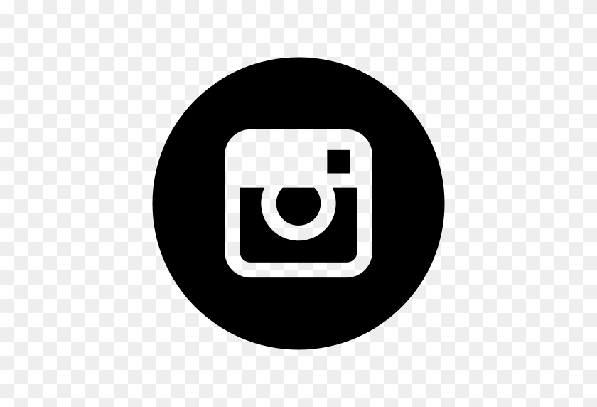 512x512 Conjunto De Redes Sociales Sólido Redondeado '- Logotipo De Instagram En Blanco Y Negro Png