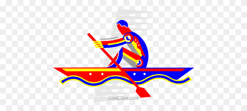 480x320 Rowing Royalty Free Vector Clip Art Illustration - Rowing Clipart