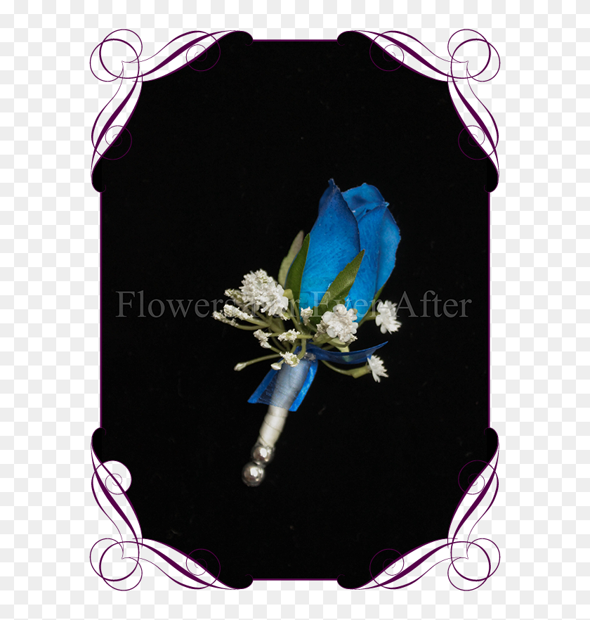 608x822 Royal Blue Gents Boutonniere Flowers For Ever After Artificial - Babys Breath PNG