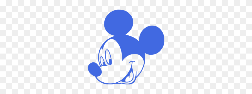256x256 Royal Blue Mickey Mouse Icon - Mickey Mouse Ears PNG