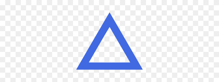 256x256 Royal Blue Triangle Outline Icon - Blue Triangle PNG