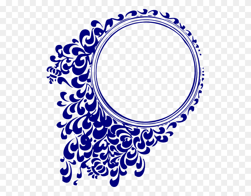 528x594 Royal Blue Wedding Scroll Clip Art - Royal Frame PNG