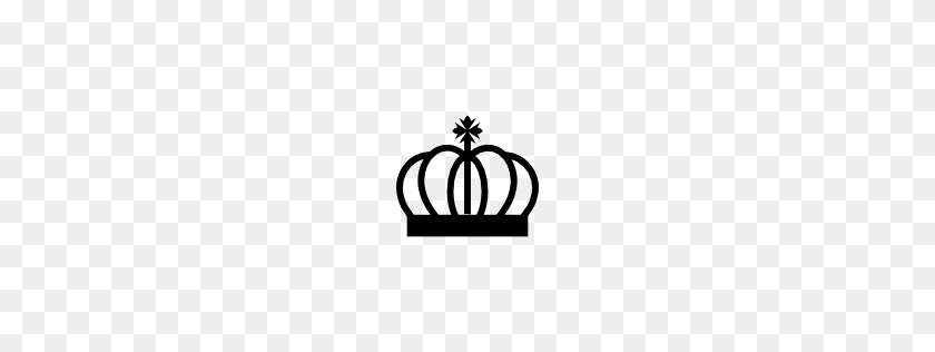 256x256 Royal Crown Curved Lines With Cross Symbol Pngicoicns Free Icon - Crown Silhouette PNG