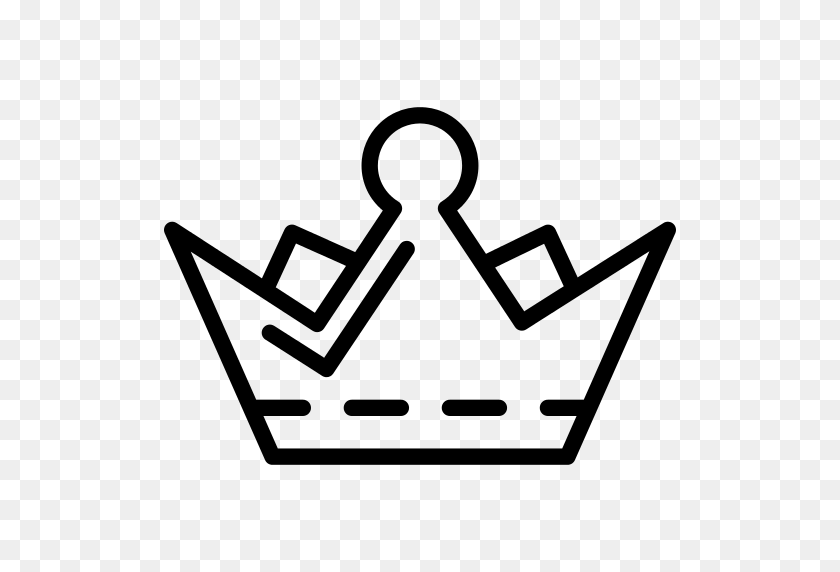 512x512 Royal Crown Outline With Broken Lines Png Icon - Royal PNG
