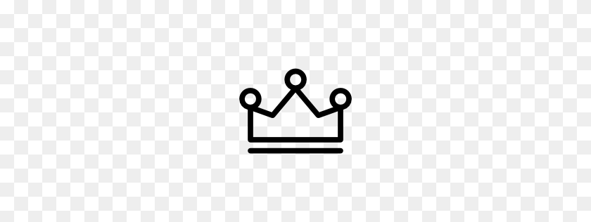 256x256 Royal Crown Outline With Three Little Balls On Top Pngicoicns - Crown Outline PNG