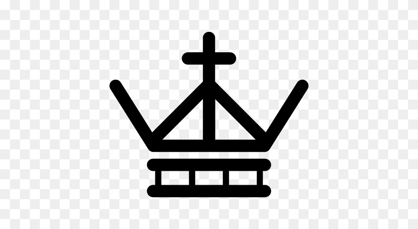 400x400 Вариант Королевской Короны Из Линий И Креста Бесплатных Векторов, Логотипы - Королевский Логотип Короны Png