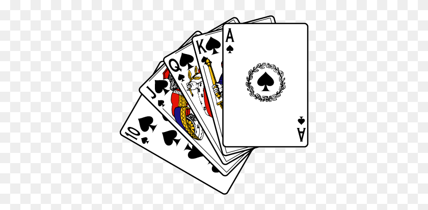 372x352 В Нашей Семье Выросли Игральные Карты Royal Flush, Играя В Покер T - Клипарт Royal Flush