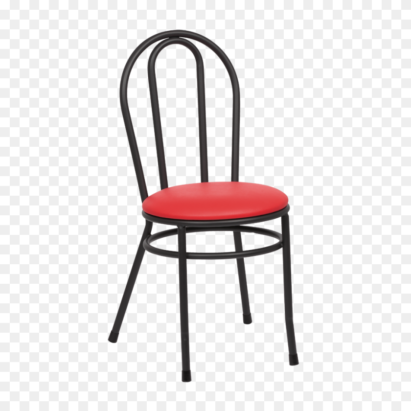900x900 Royal Industries Hairpin Back Steel Frame Red Vinyl Side Chair - Royal Frame PNG