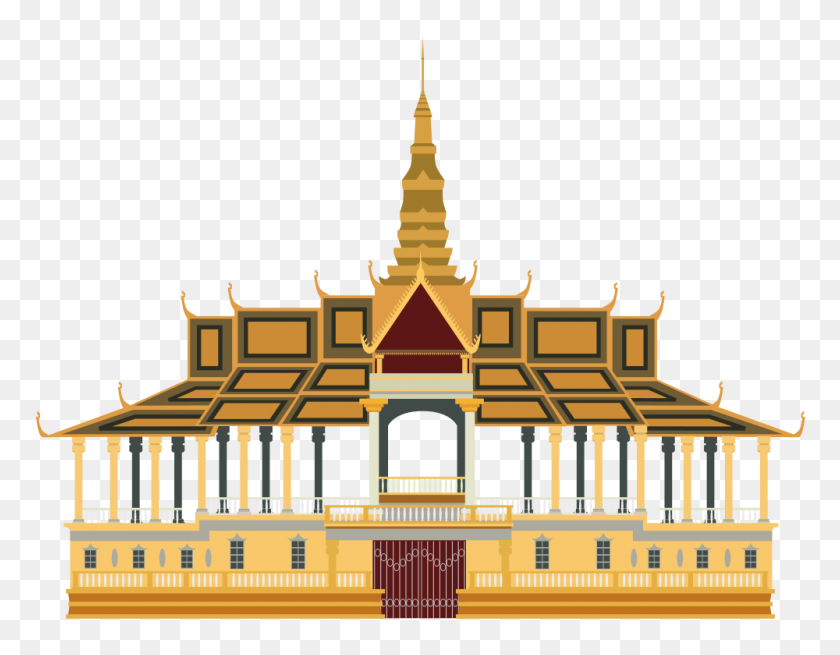 1000x763 Королевский Дворец Пномпеня - Дворец Png
