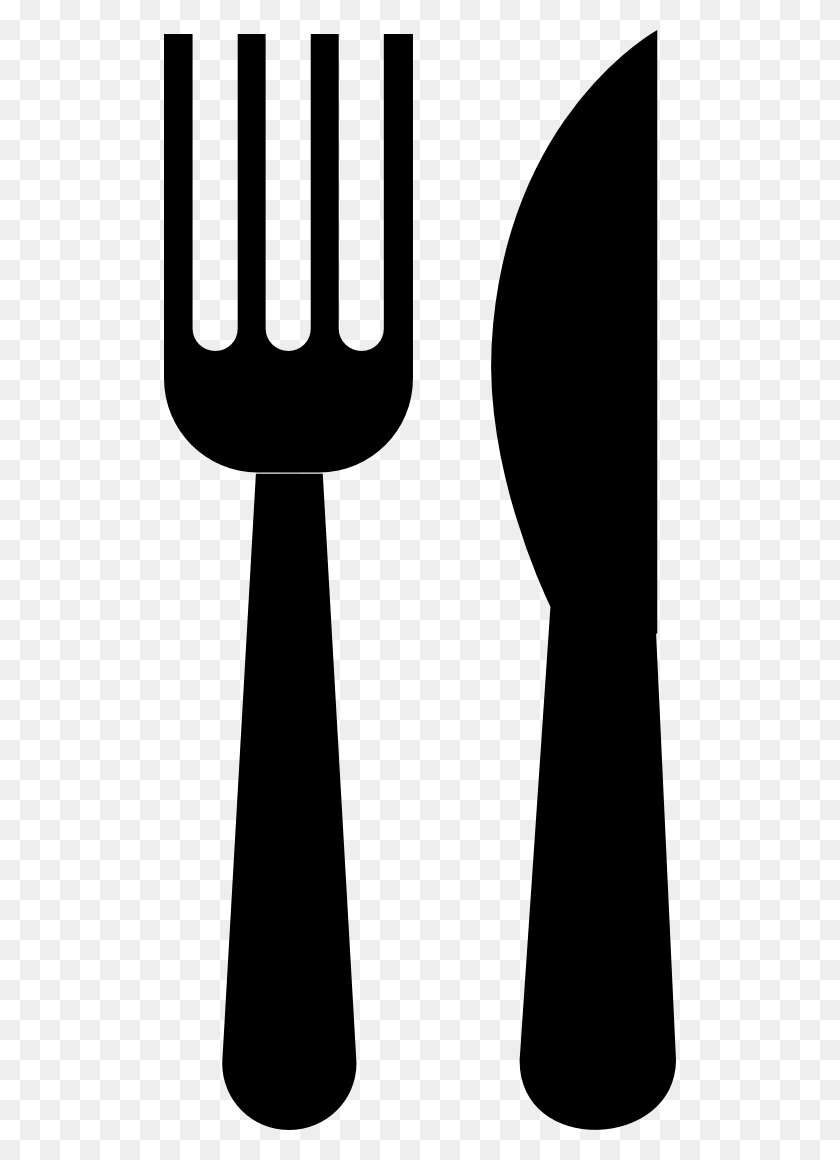 512x1100 Royalty Free Clip Art Vector Black And White Dining Fork And Spoon - Fork Clipart Black And White