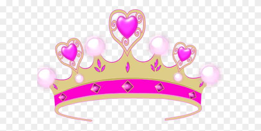600x363 Royalty Free Clipart Illustration Of A Princess Crown On A Pink - Silver Crown Clipart