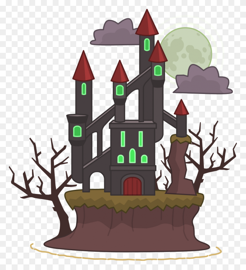 946x1043 Royalty Free Vampire Castle Clip Art, Vector Images - Haunted Castle Clipart