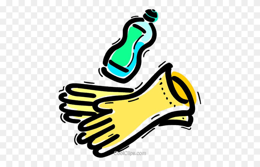 461x480 Rubber Gloves Royalty Free Vector Clip Art Illustration - Rubber Gloves Clipart