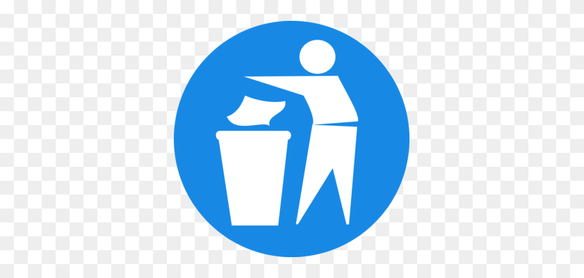 339x340 Rubbish Bins Waste Paper Baskets Recycling Bin Litter Free - Trash Bag Clipart