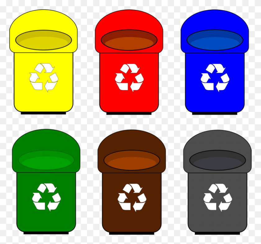 806x750 Rubbish Bins Waste Paper Baskets Recycling Bin Recycling Symbol - Garbage Clipart