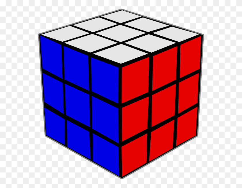 576x594 Rubik Cube Clip Art Free Vector - Cube Clipart Black And White