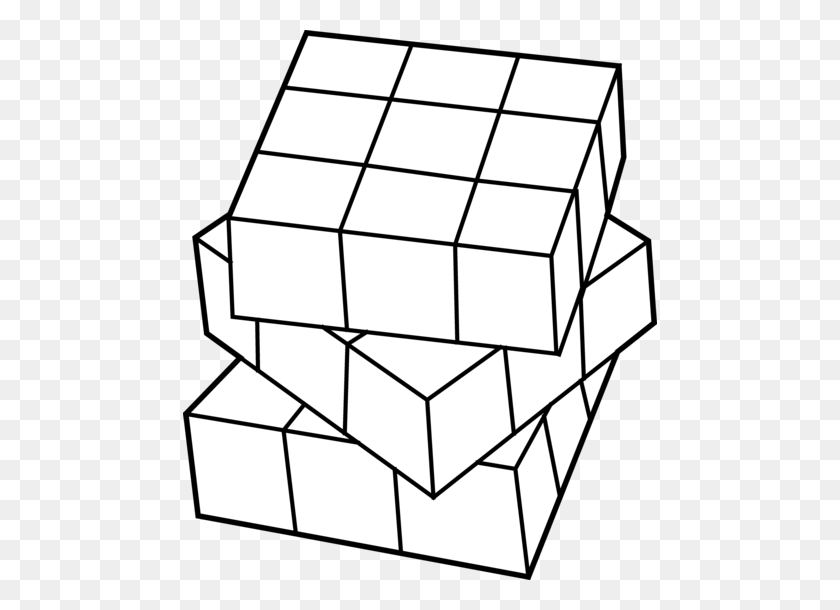 474x550 Кубик Рубика Линии Искусства - Кубик Рубика Клипарт