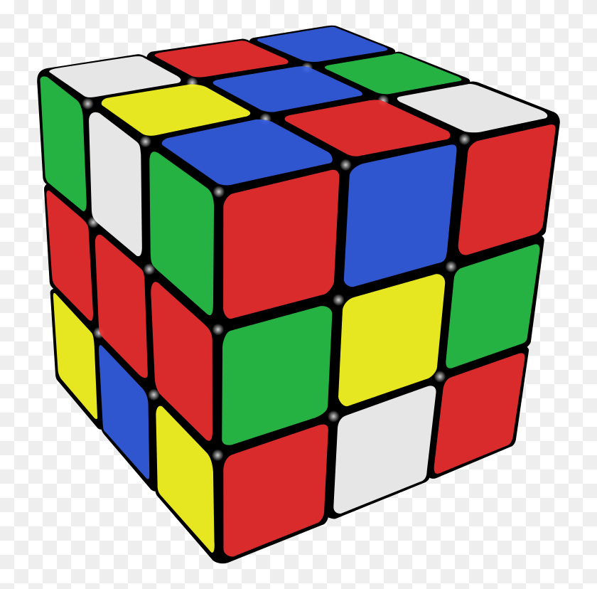 768x768 Rubik's Cube Scrambled - Rubiks Cube Clipart