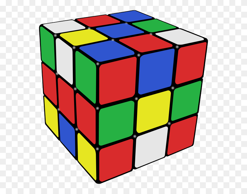 600x600 Rubik's Cube Scrambled - Rubix Cube Clipart