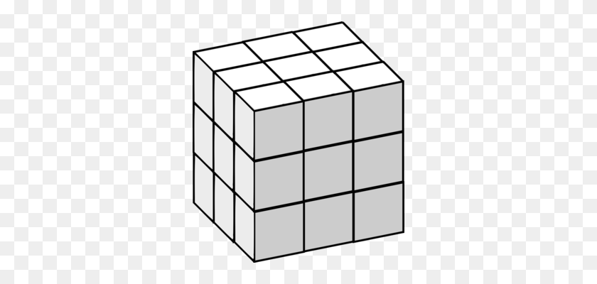 298x340 Rubik's Cube Three Dimensional Space Drawing Ice Cube Free - Base 10 Blocks Clipart