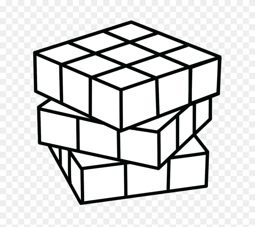 700x688 Куб Рубикс Толстые Штриховые Картинки - Клипарт Клипарт